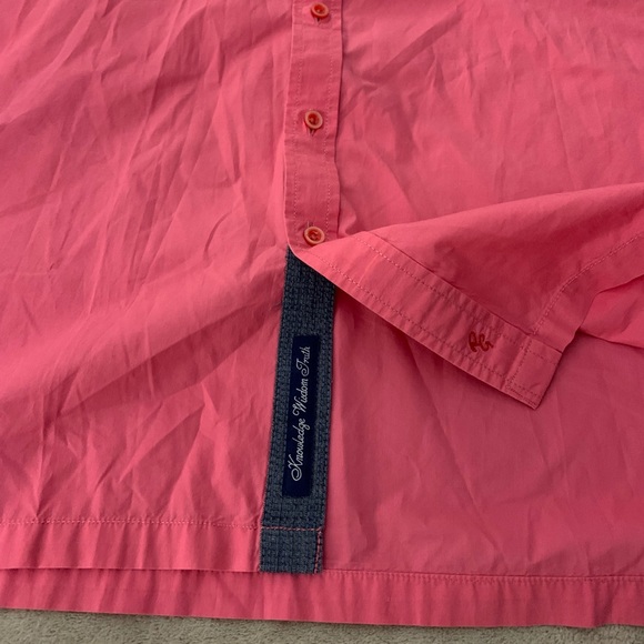 Robert Graham Men's Size XL Pink Short Sleeve Classic Fit Button Down Shirt - Picture 4 of 9
